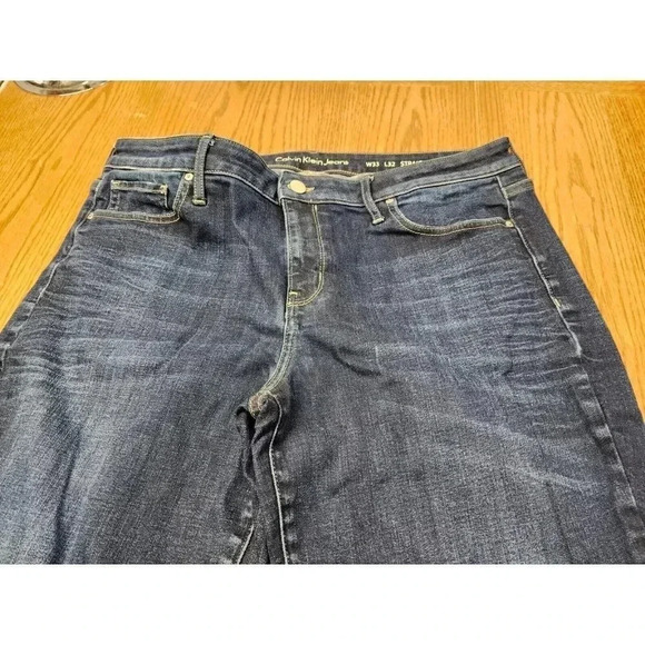 CALVIN KLEIN STRAIGHT BLUE JEANS W33/L32 - Picture 4 of 6